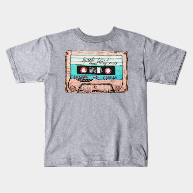 Cassette tape Kids T-Shirt by Kuhtina